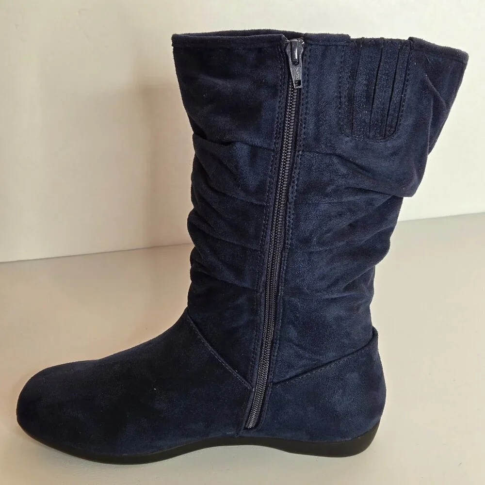 Women’s Navy Slouch Mid-Calf Boot